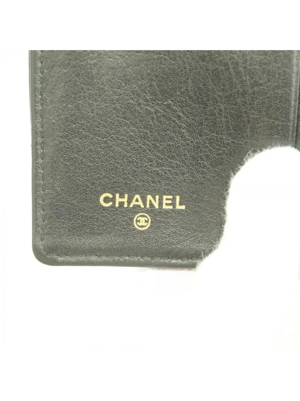 Chanel Card Case Bicolor Leather Black Gold